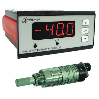 continuous measurement of moisture content in gases or compressed air.