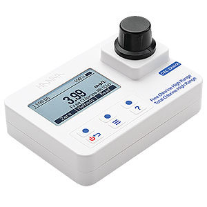 measures free and total chlorine in water samples from 0.00 to 10.00 mg/L (ppm) as Cl2. The combination of an advanced optical system for accurate measurements and user-friendly design